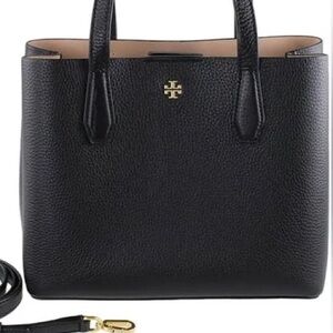Tory Burch Black Crossbody Bag with Gold Accents